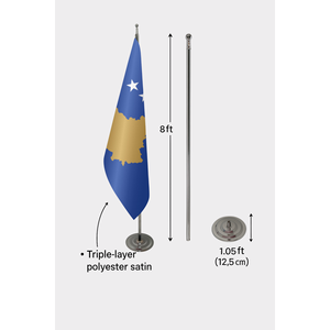 Custom Hand <b>Flags</b> with Digital Printing Aluminum <b>Pole</b> & Cloth Material-Official Kosovo Interior <b>Flag</b> - Product Image 6