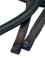 Bande de sourcils rembourrée à changement rapide (noir ou havane foncé)-Bande de sourcils en cuir à canal de 8mm pour bride de cheval