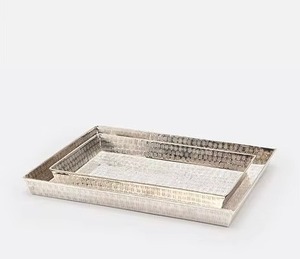 Bandeja de Servicio Rectangular de Acero Inoxidable Elegante Hecha a Mano, Duradera, Ecológica, Decorativa para el Hogar, Granja, Boda, KRAFT - Product Image 4