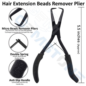 Kit de Herramientas de Microperlas de Acero Inoxidable para Extensiones de Cabello Negro, Alicates, Agujas, Gancho, Tijeras, Duradero, Reutilizable, Logotipo Personalizado GEMSTONE - Product Image 3