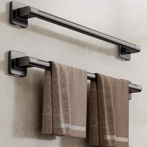 Modern <b>towel</b> <b>bar</b> in metal finish for wall mounted use in stylish bathroom interiors - Product Image 3