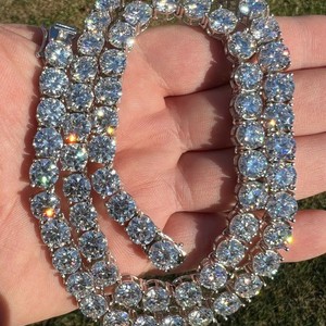 9.00MM Round Cut Diamond Tennis Chain For <b>Men</b> - Product Image 2