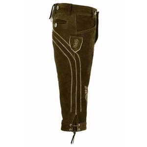 Prêt à expédier : Pantalon en cuir marron foncé traditionnel pour homme, style Oktoberfest, avec bretelles, tailles 46-62 - Product Image 3