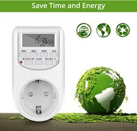 Interruptor Temporizador Programable Semanal de 24 Horas, Enchufe Digital de 220V para UE/Reino Unido/EE. UU.