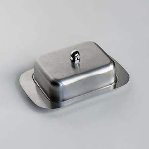 <b>Stainless</b> <b>Steel</b> Eco-friendly Butter and Cheese Dish with Flip Top Lid Modern Minimalist Kitchen Storage <b>Container</b> Carton Packed - Product Image 6