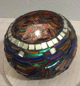 Porte-bougie en verre mosaïque marocain fait à la main, design tendance, mosaïque de coquillages pour la décoration de la maison, lanterne de Noël - Product Image 5