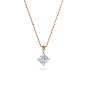 Colgante Solitario Moderno con Diamante Corte Asscher de 0.30 Ct, Diamante Cultivado en Laboratorio en Platino, Regalo de Aniversario de Bodas - Product Image 3