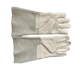 Calidad Argon MIG TIG Split cuero de vaca guantes de soldadura seguridad Industrial protección reforzada Palma resistente al calor - Product Image 2