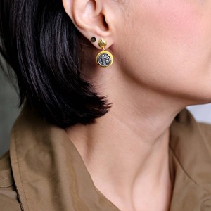 Vintage Medallion Design Turkish Handmade 22K Gold Plated 925 <b>Sterling</b> <b>Silver</b> <b>Stud</b> Earrings-Trendy Wedding & Party Gift - Product Image 3