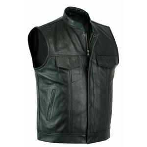Gilet en cuir moto gilet en cuir pour hommes toutes tailles et couleurs disponibles respirant professionnel moto véritable - Product Image 3