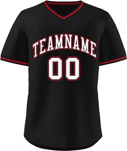 Camiseta de béisbol con cuello en V y diseño de logotipo personalizado, impresión por sublimación personalizada de fábrica, cuello en V, Béisbol de poliéster 100% - Product Image 3