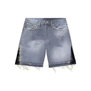 กางเกงขาสั้นผ้ายีนส์ลายกราฟิก Y2K วินเทจของผู้ชายเข็มขัดรัดเอวสูงสำหรับผู้ชายปักลายปักลำลองแนวสตรีท - Product Image 3