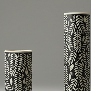 El proveedor indio ofrece candelabro decorativo con patrón floral hecho a mano con incrustaciones de hueso negro - Product Image 5