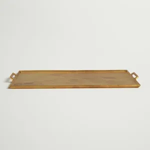 Plateau décoratif en métal aluminium Design luxueux Plateau de service pour aliments Plateau de table - Product Image 6