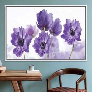 Tableau imprimé sur toile : design floral moderne et élégant, toile encadrée blanche - Product Image 1