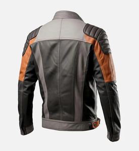 Vente en gros pakistanaise de vestes en cuir fabricant veste en cuir décontractée latérale à ceinture pour hommes nouvelles vestes de conception OEM de moto - Product Image 6