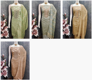 Robe Jacquard en polyester 100% pour femme avec design graphique abstrait extensible pour la mode Salwar pour les occasions Diwali - Product Image 6