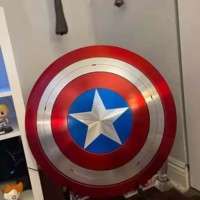 Escudo Medieval Personalizado de Metal Plateado Pulido Rojo Azul Blanco de 22 Pulgadas, Accesorio de Película, Cosplay de Marvel, Artículo Coleccionable de los Vengadores