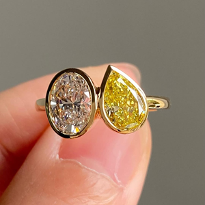 Anillo de Compromiso de Oro Rosa de 10k con Diamante Moissanite de Corte Ovalado y Pera de 1 Quilate, Engastado en Puntas, Certificado IGI, para Mujer, Gran Venta - Product Image 6