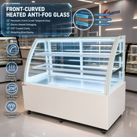 Réfrigérateur commercial pour gâteaux en tuyaux de cuivre, vitrine à gâteaux avec roulettes pour bar à desserts