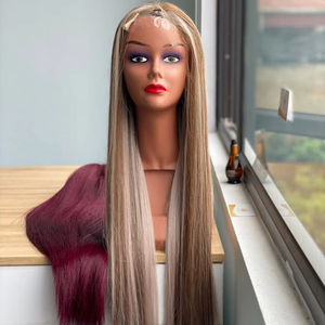 Perruque en cheveux vietnamiens bruts, densité 130 et 150, dentelle HD pré-épilée, perruque frontale en dentelle pour femmes noires, couleur tendance, vente chaude - Product Image 1