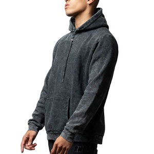 Sudadera con capucha personalizada de alto gramaje, con lavado pesado y efecto desgastado, al por mayor, con hombros caídos, estilo vintage y lavado ácido - Product Image 1