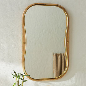 Cadre rectangulaire en métal de qualité supérieure miroir mural de style élégant en aluminium chambre et salle de bain décor à la maison - Product Image 2