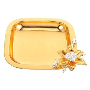 Produit exclusif Plateau de service rond noir métallique élégant avec plateau décoratif de table à manger fini de haute qualité - Product Image 1