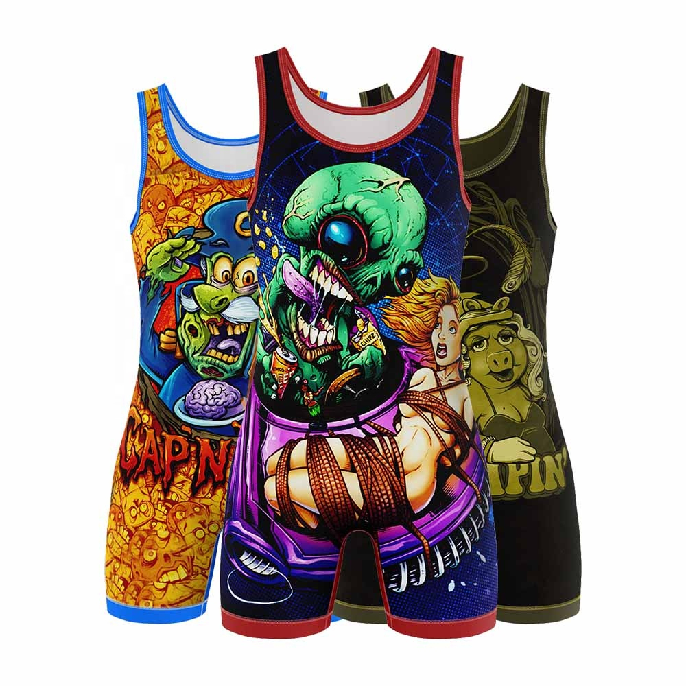 Custom Wholesale Sublimated Youth Adult Women Low Cut Wrestling Singlet Custom Sportswear Weightlifting Singlet