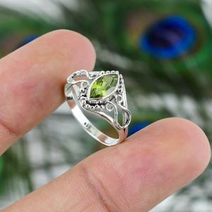 ธรรมชาติPeridot CabochonอัญมณีSolid 925 เงินสเตอร์ลิงHandmadeแหวนเครื่องประดับเงินสเตอร์ลิง 925 ประทับตราแหวนเครื่องประดับ - Product Image 2