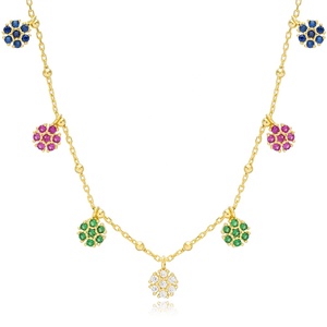 Coloré Fleur Conception Dainty Shaker Collier Turc En Gros À La Main 925 Bijoux En Argent Sterling - Product Image 1