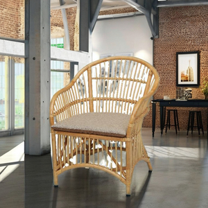 Sillón Atama de Ratán Modular, Silla de Descanso Acolchada para Apartamento, Comedor, Hotel, Oficina en Casa y Escuela - Diseño Moderno - Product Image 1