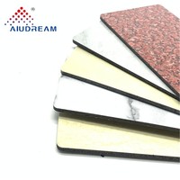 Panneau composite en aluminium pour conteneur de cuisine en marbre noir brossé
