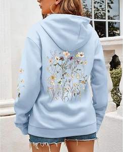 Nouveauté, sweat-shirt à capuche court personnalisé avec logo, en coton pour femmes, décontracté, surdimensionné, imprimé, gaufré, vierge - Product Image 3