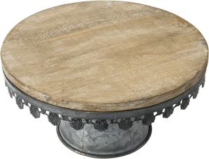Support à gâteau sur pied galvanisé avec dessus en bois pour servir des gâteaux Support décoratif pour la décoration de fêtes et d'événements Vente à chaud - Product Image 3