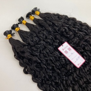 Vente en gros d'extensions de cheveux humains brésiliens Remy naturel noir # 1b styles de boucles italiennes ondulées droites - Product Image 4