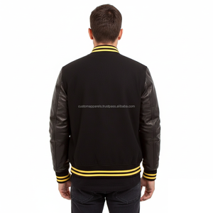 custom premium wool varsity <b>jacket</b> for <b>men</b> windproof stand collar personalized embroidered letterman <b>jacket</b> - Product Image 4