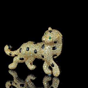 Nuevo Colgante Unisex de Pantera con Moissanita, Plata 925, Chapado en Oro Premium, Diseño de Joyería Animal con Estilo Hip Hop - Product Image 3