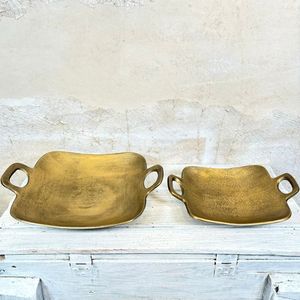 Bandeja Ovalada de Aluminio Martillado de Lujo con Asas, Platos de Metal Plateado Antiguo para Hotel, Restaurante, Boda, Decoración del Hogar - Product Image 3