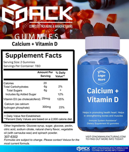 Oferta exclusiva en calidad asegurada Hecho en EE. UU. OEM Private Label Calcio + Vitamina D Suplemento dietético Gomitas para adultos - Product Image 3