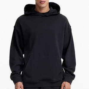 Venta al por mayor Plain Mens Streetwear Sudaderas con capucha Logotipo personalizado de peso pesado de algodón de gran tamaño para hombre Drop Shoulder Hoodies para hombres - Product Image 1