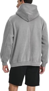 Sudaderas de lana Heavyweight 100% con logotipo personalizado para hombre, sudadera atlética con lavado ácido, sudaderas con capucha a juego de gran tamaño para parejas - Product Image 6