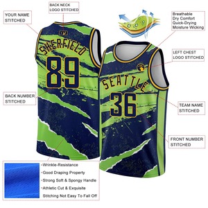 Maillot de basket-ball de mode de couleur personnalisée respirant et coutures à séchage rapide maillot de basket-ball de haute qualité - Product Image 2