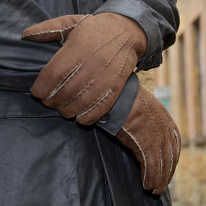 Meilleure qualité gants en peau de mouton hiver laine doublure anti-dérapant en plein air mode pilote gants 11 oz épais manchette droite en gros - Product Image 6