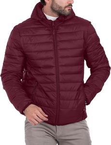 Veste matelassée à capuche légère pour hommes, manteau d'hiver résistant à l'eau de haute qualité, voyage randonnée, toile tricotée, grande taille, vente en gros - Product Image 3