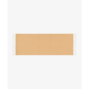 Châle rectangulaire beige en soie double face à franges - Product Image 2