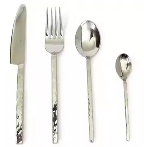 Unique Embossed Design 5-Piece Mirrored Stainless Steel <b>Cutlery</b> <b>Set</b> <b>Hanging</b> Custom Premium Quality Sleek Classic Design for - Product Image 4
