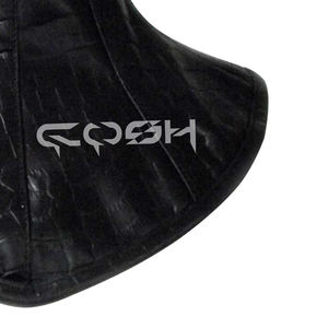 Corset en cuir noir texturé crocodile - Product Image 3