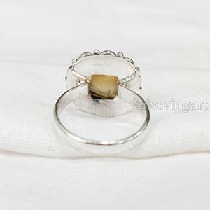 Joyería de piedra en bruto Anillo de mujer Piedra preciosa de citrino crudo natural Piedra NATAL DE NOVIEMBRE Anillo bohemio Fiesta Anillo de plata esterlina 925 - Product Image 5