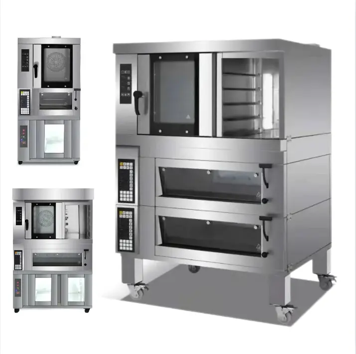 Bakery bread oem professional supplier low competitive price electric combination commercial 2 deck oven convection with proofer